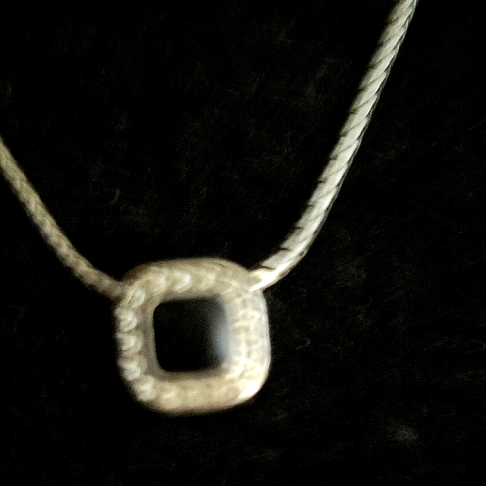 Brighton Silver Plated Necklace with Elegant Square Reversable Pendant $20 - Picture 6 of 12